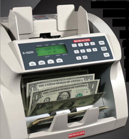 CF Detection Semacon S-1625V Premium Bank Grade Bill Counter w/ Grand Totaling 